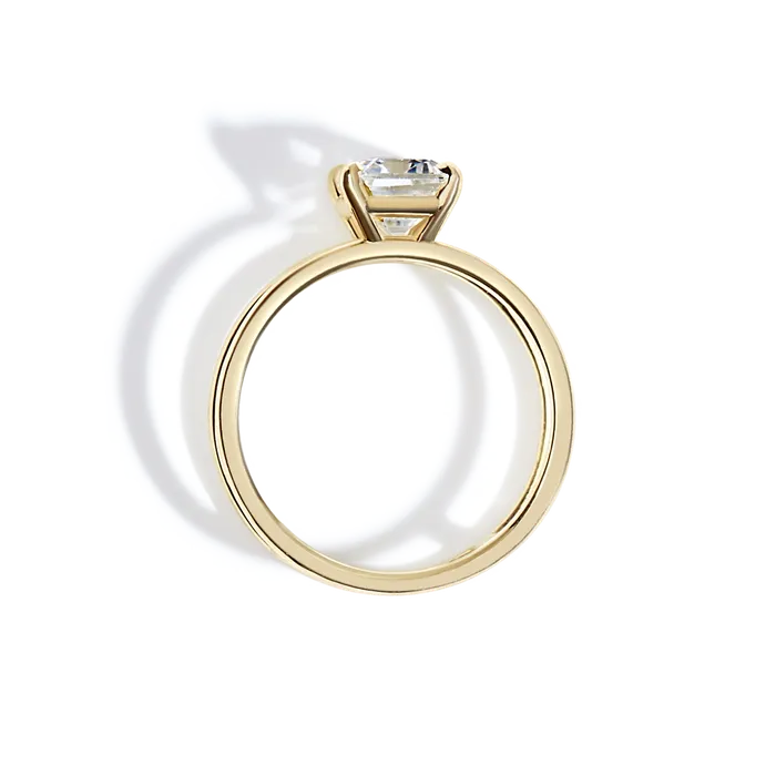 ILA Rings Emerald Cut Double Band Engagement Ring