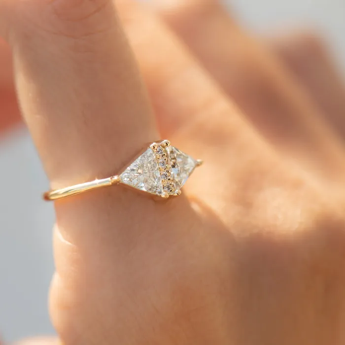 Rings Triangle Cut Diamond Ring One Carat ARTEMER